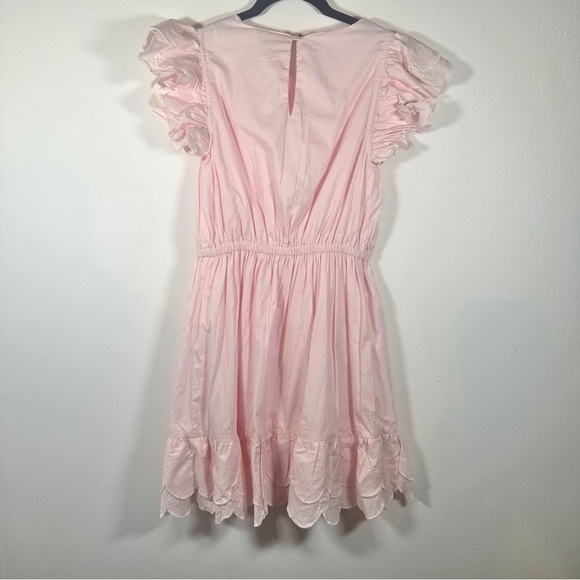 Sail To Sable Scalloped Hem Mini Dress - Pink Blush XS babyshowe preppy cotton - Picture 3 of 12
